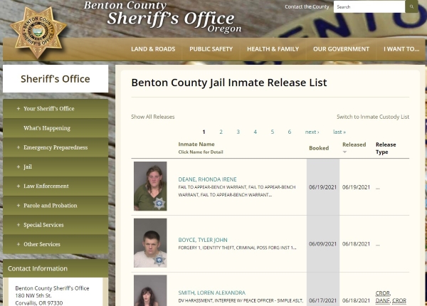 click on the Inmate Release Report link.